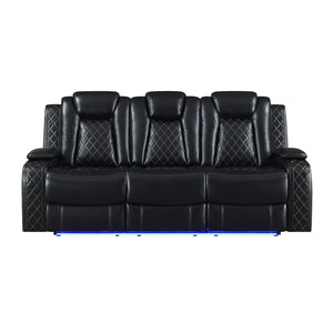 New Classic Orion II Sofa with Dual Recliner in Black