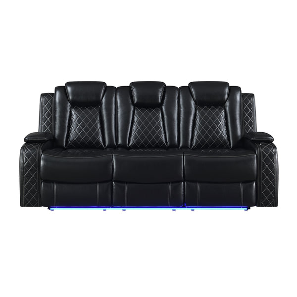New Classic Orion II Sofa with Dual Recliner in Black