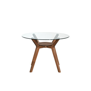 New Classic Oscar Round Glass Top Table in Walnut