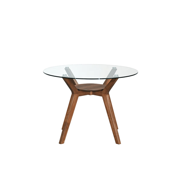 New Classic Oscar Round Glass Top Table in Walnut