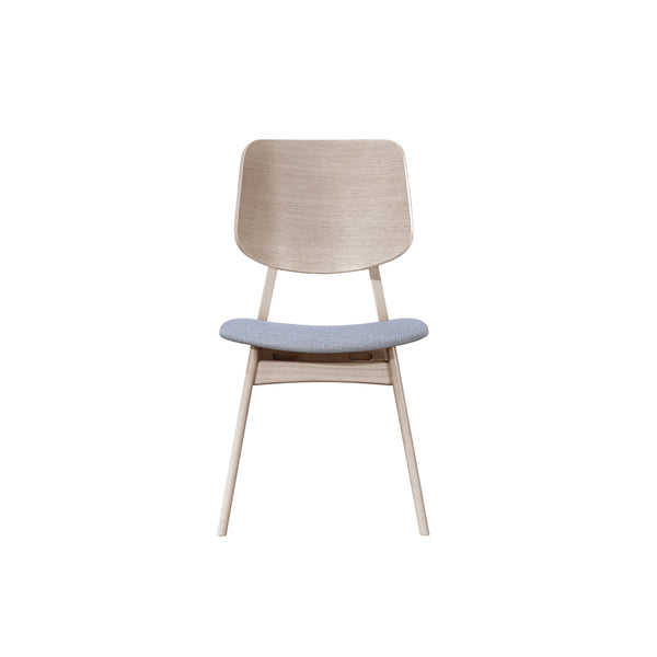 New Classic Oscar Upholstered Wood Back Chair in White Ash
