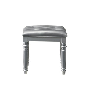 New Classic Valentino Vanity Table Stool in Silver
