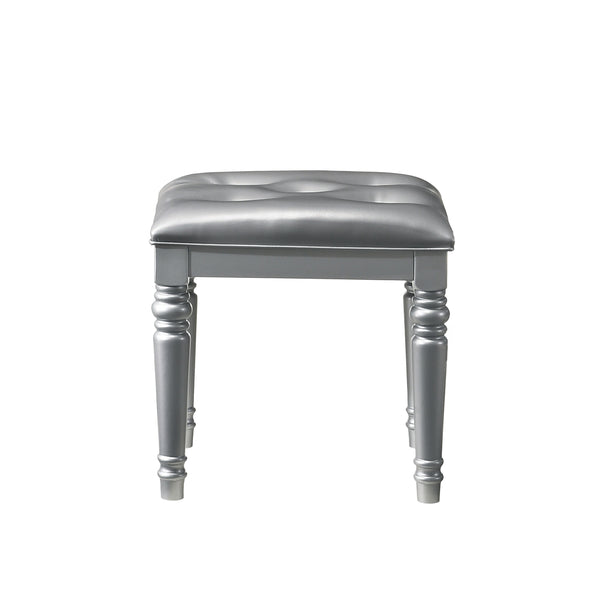 New Classic Valentino Vanity Table Stool in Silver
