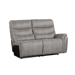 New Classic Kamari 3-Piece Sectional with Dual Power Headrests & Footrests in Gray