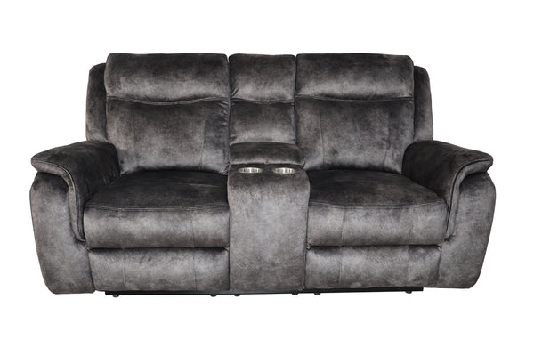 New Classic Park City Console Loveseat with Power Footrest in Slate