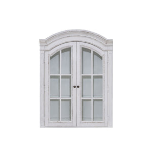Liberty Furniture Magnolia Manor Antique White & Weathered Bark 2-Piece Bunching Display Cabinet Set with LED Lighting