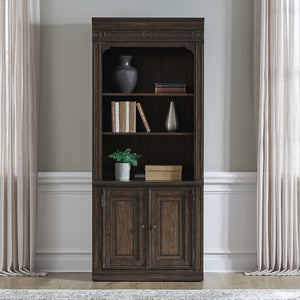 Liberty Furniture Provence Park Chateau Brown 2-Piece Bunching Bookcases Set with Shaped Decorative Bead Molding