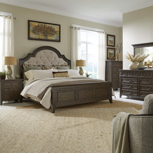 Liberty Furniture Paradise Valley Saddle Brown California King Upholstered Bed