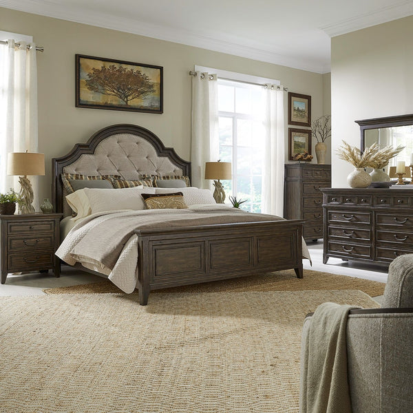 Liberty Furniture Paradise Valley Saddle Brown California King Upholstered Bed