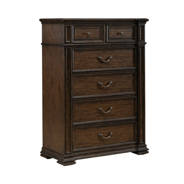 Liberty Furniture Provence Park Chateau Brown 6-Drawer Chest with Square Turned Pilasters