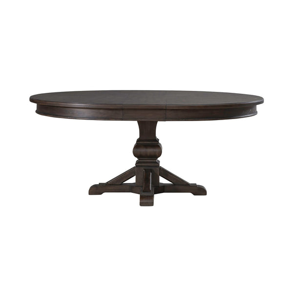 Liberty Furniture Paradise Valley Saddle Brown 5-Piece Pedestal Table & 4 Leather Like Upholstered Side Chairs Set