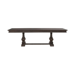 Liberty Furniture Paradise Valley Saddle Brown 6-Piece Trestle Table, 4 Leather Like Upholstered Side Chairs, & Ladder Back Bench Set