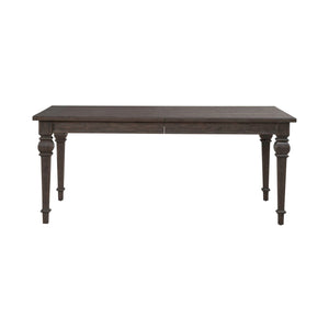 Liberty Furniture Paradise Valley Saddle Brown 7-Piece Rectangular Leg Table & 6 Leather Like Upholstered Side Chairs Set