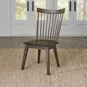 Liberty Furniture Midland Falls Rustic Brown 6-Piece Casual Dining Rectangular Leg Table, 4 Spindle Back Chairs & Bench Set