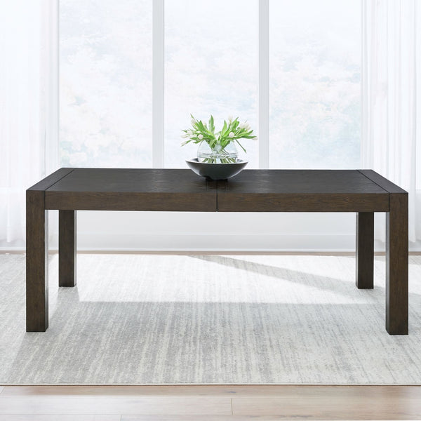 Liberty Furniture Cascade Falls Satin Espresso Rectangular Leg Dining Table with 20-Inch Self Storing Leaf
