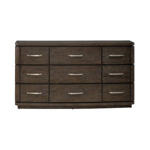 Liberty Furniture Cascade Falls Satin Espresso 9-Drawer Dresser with Starburst Veneer Pattern Top