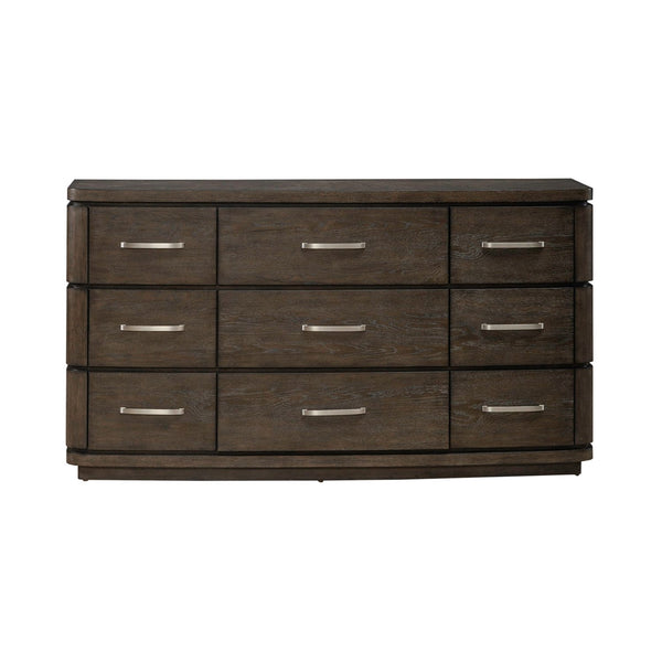 Liberty Furniture Cascade Falls Satin Espresso 9-Drawer Dresser with Starburst Veneer Pattern Top