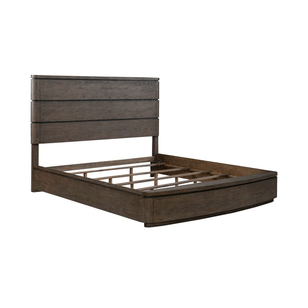 Liberty Furniture Cascade Falls Satin Espresso King Panel Bed with LED Lighting