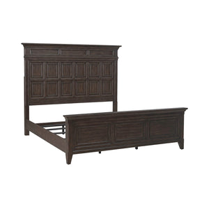 Liberty Furniture Paradise Valley Saddle Brown King Panel Bed with Heavy Crown Molding