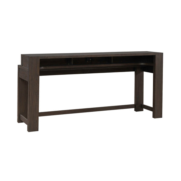 Liberty Furniture Lennox Hill Bark Console Bar Table with Built-In Charging Station