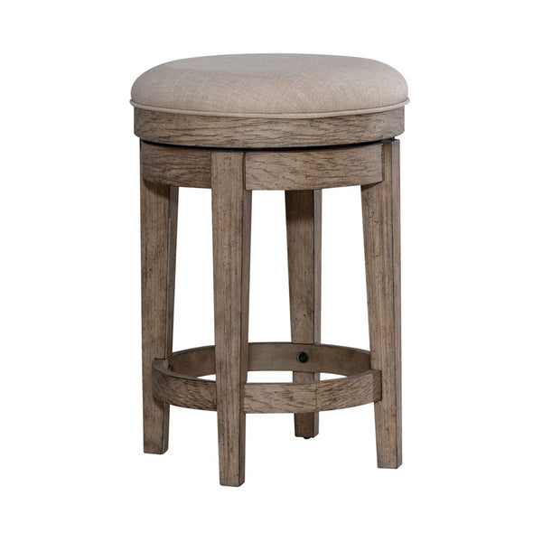 Liberty Furniture City Scape Burnished Beige Upholstered Swivel Console Stool