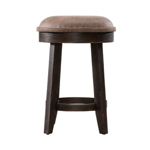 Liberty Furniture Paradise Valley Saddle Brown Upholstered Leather-Like Console Stool