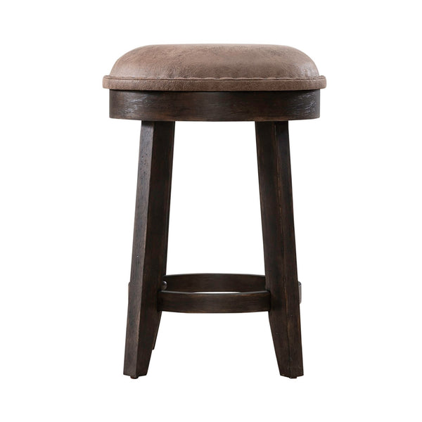 Liberty Furniture Paradise Valley Saddle Brown Upholstered Leather-Like Console Stool