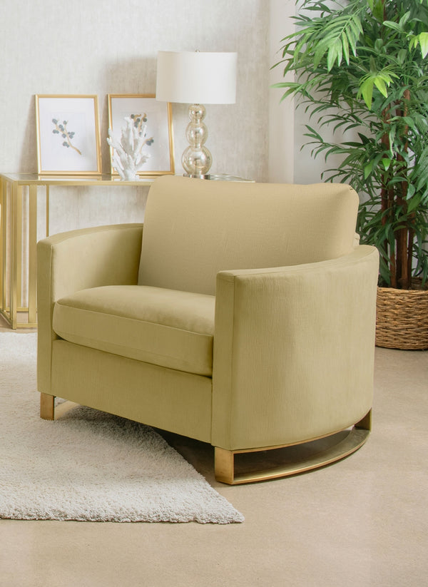 Coaster Corliss Upholstered Curved Track Arm Chair Camel
