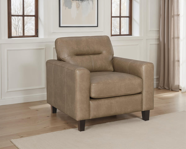 Coaster Scotland Faux Leather Upholstered Track Arm Chair Brown