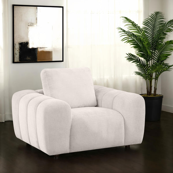 Coaster Burnett Chenille Upholstered Accent Chair Ivory
