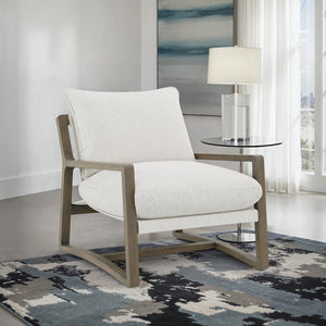 Coaster Geneva Boucle Upholstered Wood Arm Accent Chair Sand