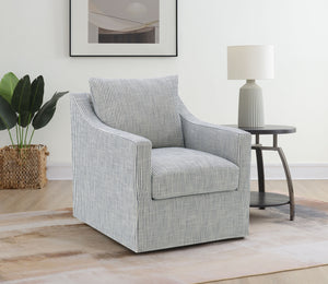 Coaster Winter Upholstered Sloped Arm Accent Swivel Chair Grey