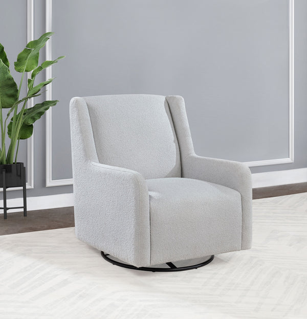 Coaster Serra Boucle Upholstered Swivel Glider Dove Grey