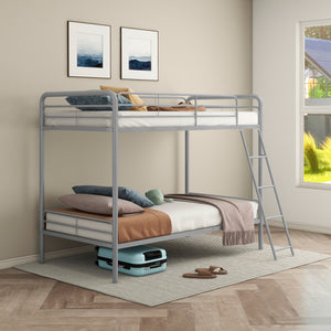 Coaster Carson Metal Twin Over Twin Bunk Bed Glossy Silver