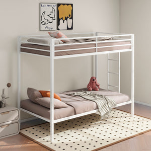 Coaster Alevera Metal Twin Over Twin Bunk Bed With Ladder White