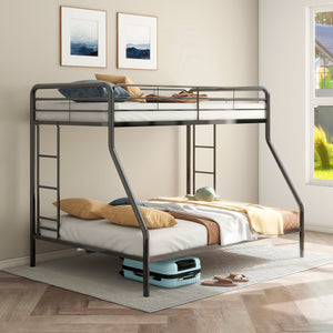 Coaster Carson Metal Twin Over Full Bunk Bed Glossy Black
