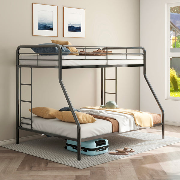 Coaster Carson Metal Twin Over Full Bunk Bed Glossy Black