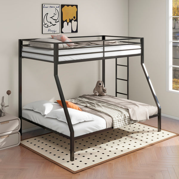 Coaster Alevera Metal Twin Over Full Bunk Bed With Ladder Black