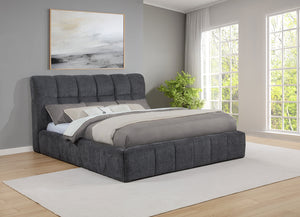 Coaster Nollet 48-Inch Upholstered California King Platform Bed Grey