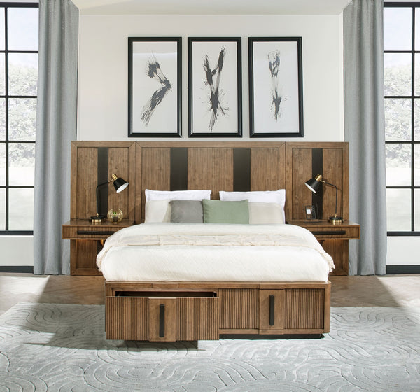 Coaster Terrace California King Wall Panel Storage Bed Ash Brown