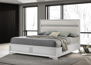 Coaster Miranda 54-Inch Upholstered California King Panel Bed White