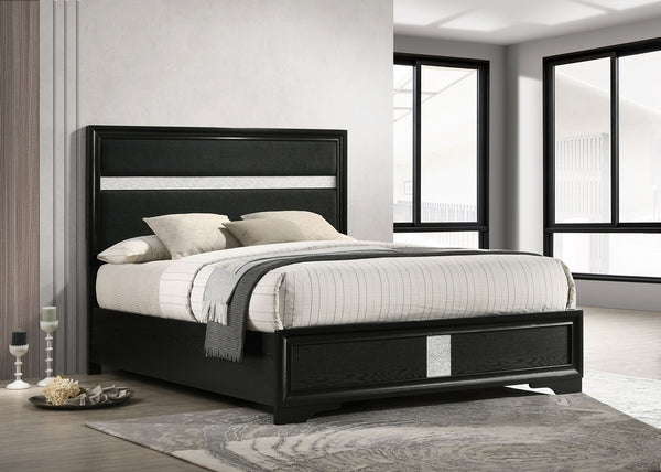 Coaster Miranda 54-Inch Upholstered California King Panel Bed Black
