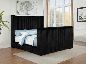 Coaster Centergrove Upholstered California King Wingback Tv Bed Black