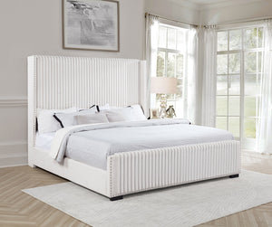 Coaster Natasha 65-Inch Upholstered California King Bed Cream
