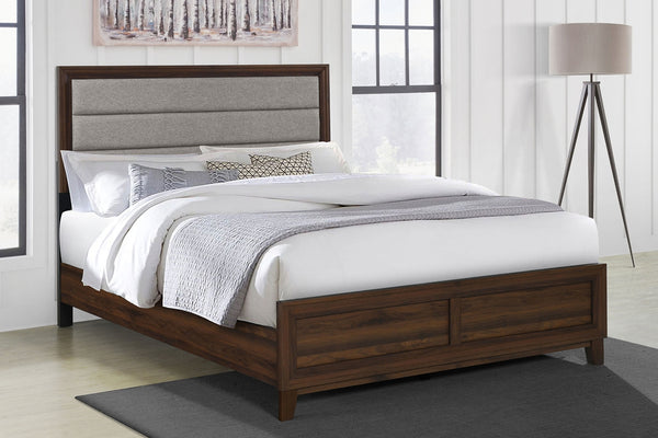 Coaster Welsley 50-Inch Upholstered California King Bed Walnut