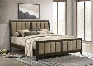 Coaster Wilkes 51-Inch Upholstered California King Bed Dark Cocoa