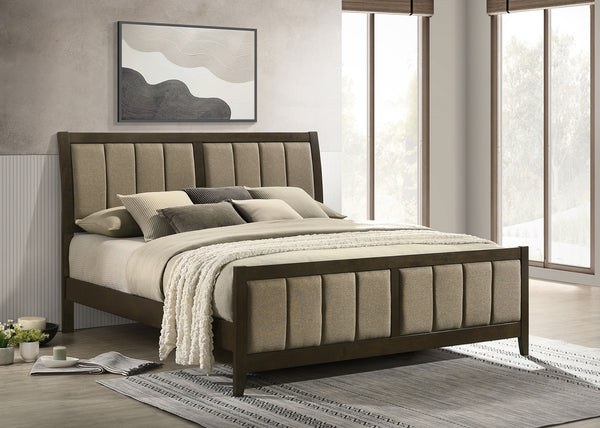 Coaster Wilkes 51-Inch Upholstered California King Bed Dark Cocoa