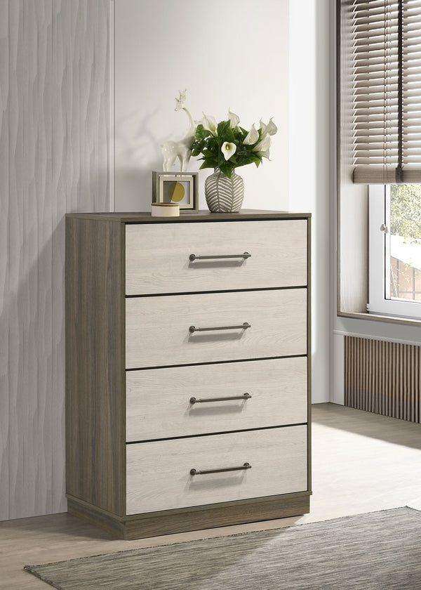 Coaster Fenwick 4-Drawer Chest Of Drawers Grey Oak