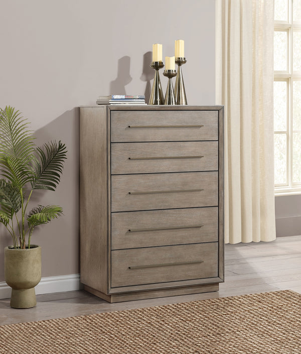 Coaster Durango 5-Drawer Bedroom Chest Taupe Oak