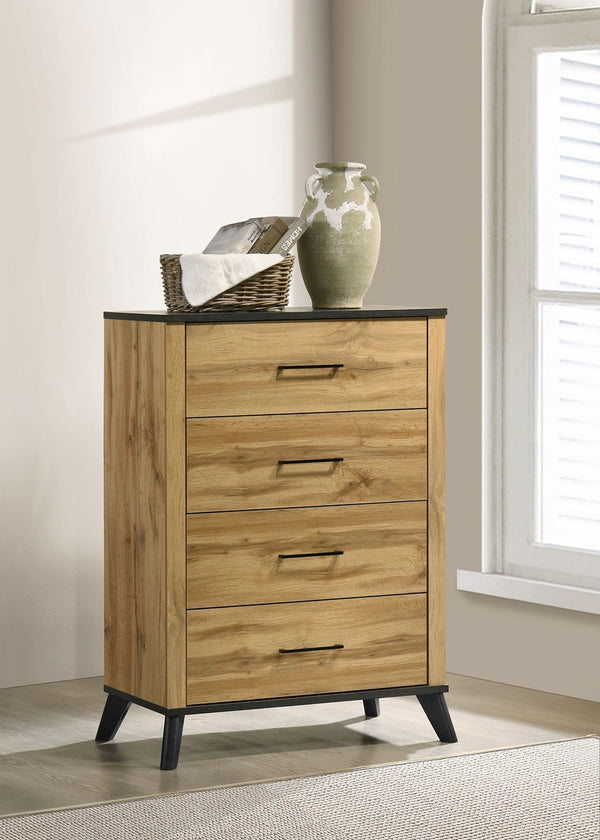 Coaster Kaywood 4-Drawer Bedroom Chest Of Drawers Natural Pine